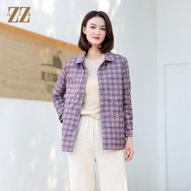 佐尔美冬季新款 气质双面穿蜂窝格100%绵羊毛呢大衣外套女E34ZD27