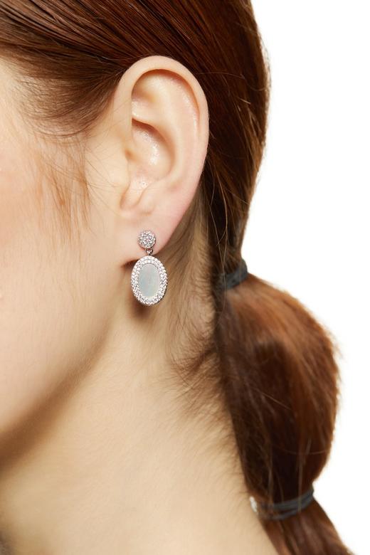 Time Made 银色锆石几何耳环 8667 商品图0