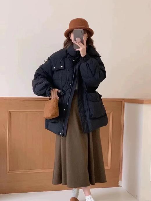 【YW】无忧购韩版收腰显瘦包扣休闲百搭羽绒服外套24028# 商品图1