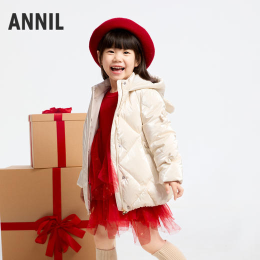 【御寒-5~5℃】女童萌趣羽绒外套中长款外套冬季新款安奈儿童装实体店同款XG445760 商品图2