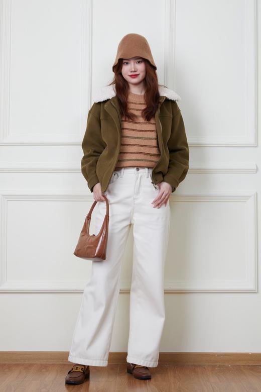 Kai & Kiera 羊羔毛领拼接休闲工装夹棉外套 19550 商品图2