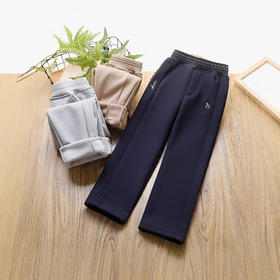 【更保暖 更显瘦卫裤】2024秋冬新款女童加绒休闲裤！秋冬中大童一体绒修身仿加厚保暖长裤！