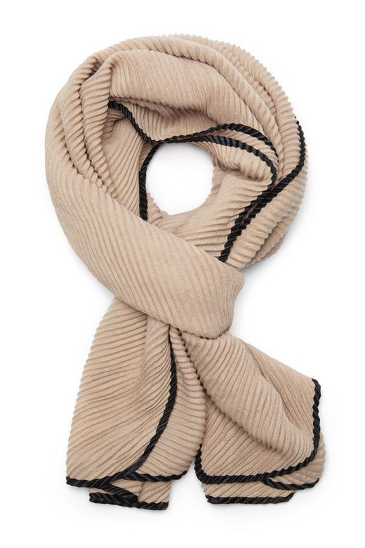 AVA 大地色系饰边压褶围巾 7701 商品图1