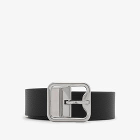 BURBERRY 巴宝莉 男士双面两用皮革B字型扣环腰带 黑色 8092056 A1189