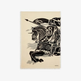 BURBERRY 巴宝莉 女士马术骑士徽标羊毛围巾 米色 8099096 B8620