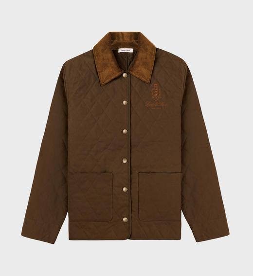 Sporty & Rich - Vendome Quilted Jacket - Chocolate - 女装 - 夹克 - 巧克力色 商品图0