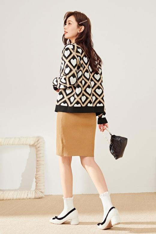 Rosel 打底针织裙几何图案针织外套套装 15149 商品图2