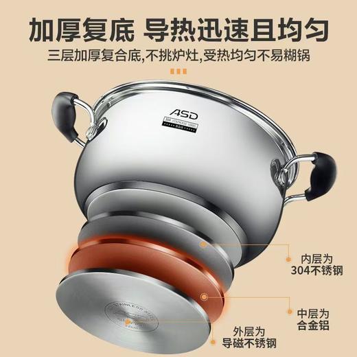 爱仕达304不锈钢复底汤锅 商品图7