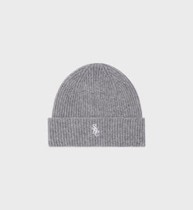 Sporty & Rich - Src Wool Beanie - Grey/White - 女装 - 毛线帽 - 灰色/白色
