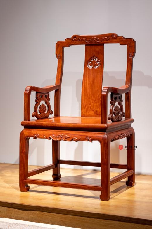 红桥红  家具严选  缅甸花梨（大果紫檀）【如意缠枝纹 扶手椅】 商品图1