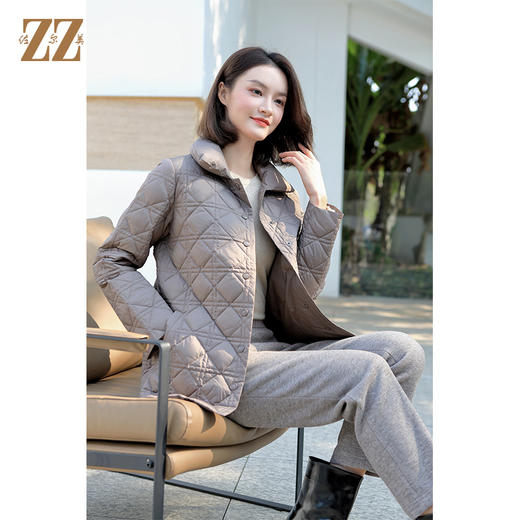 佐尔美冬季新款 短款减龄格子高级感羽绒服女E34YY08 商品图2