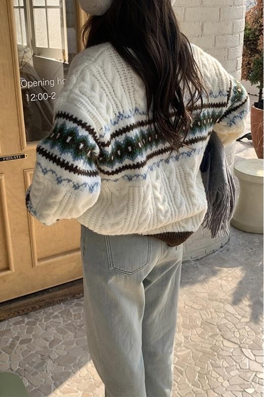 LNNNS 复古氛围感撞色针织上衣 19591 商品图4