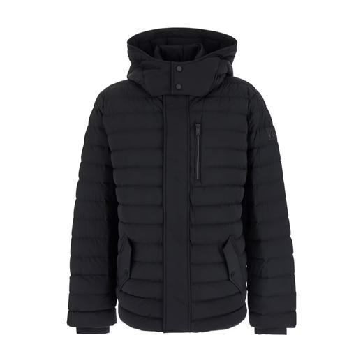 MOOSE KNUCKLES 男士金属驼鹿指节徽标绗缝连帽羽绒服 黑色 M34MJ111 292 商品图0