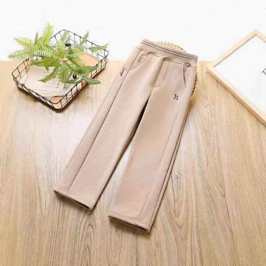 【更保暖 更显瘦卫裤】2024秋冬新款女童加绒休闲裤！秋冬中大童一体绒修身仿加厚保暖长裤！ 商品图4