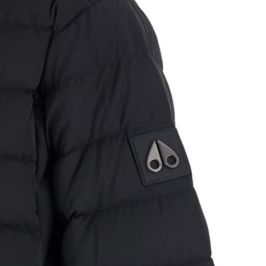 MOOSE KNUCKLES 男士金属驼鹿指节徽标绗缝连帽羽绒服 黑色 M34MJ111 292 商品图2