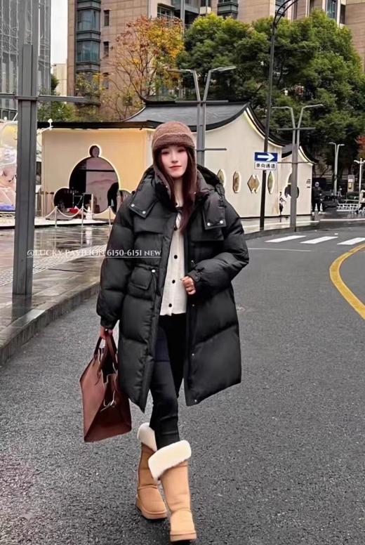 【YW】无忧购韩版东大门加长款连帽宽松休闲奶呼呼羽绒服外套24017# 商品图6