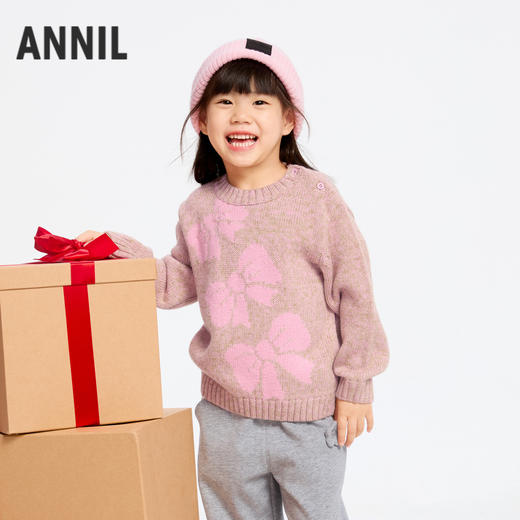 女童甜趣提花保暖毛衣冬季新款安奈儿童装实体店同款XG444598 商品图2