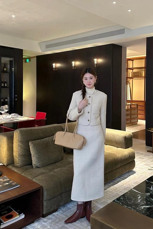 Le Malene 米白色知性优雅小香风外套半裙套装 19538 商品图5