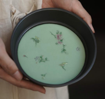 赋山叙 |石青花卉锡托壶承