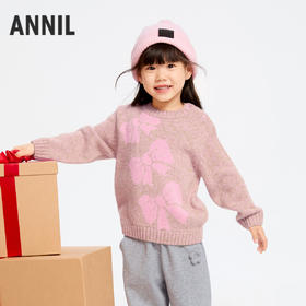 女童甜趣提花保暖毛衣冬季新款安奈儿童装实体店同款XG444598