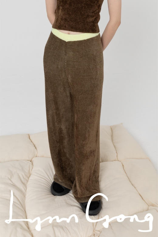 间色针织休闲裤 商品图0