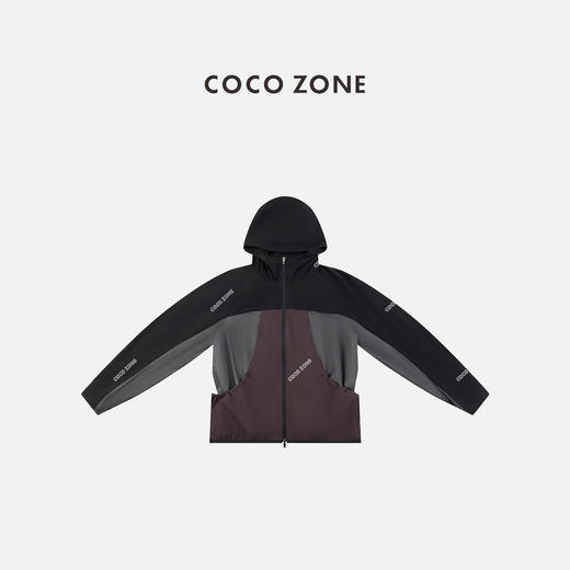 COCO ZONE 复古撞色连帽拉链外套户外休闲上衣CC1C2151 商品图0