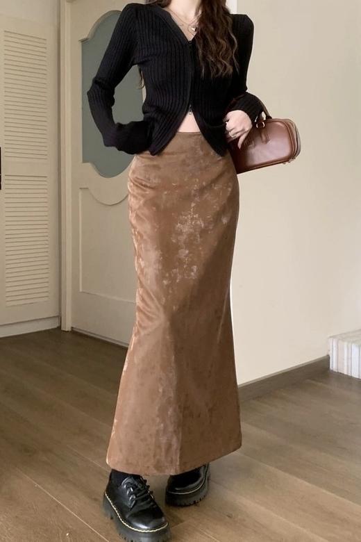 ANSUABEL 美拉德高级感加绒包臀皮半裙 19517 商品图2