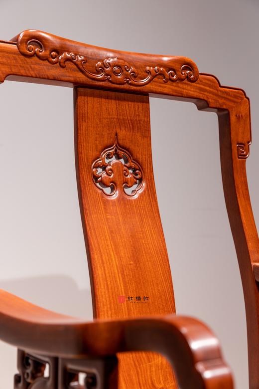 红桥红  家具严选  缅甸花梨（大果紫檀）【如意缠枝纹 扶手椅】 商品图3