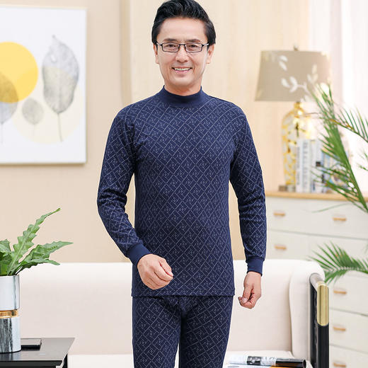 【中老年人保暖内衣】秋衣秋裤套装 纯棉宽松薄款 男士大码老人棉毛衫  商品图12