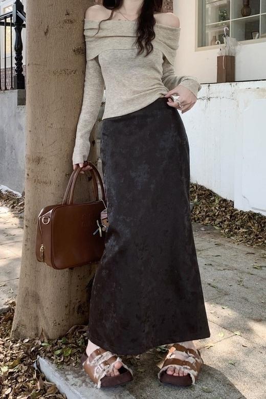 ANSUABEL 美拉德高级感加绒包臀皮半裙 19570 商品图2