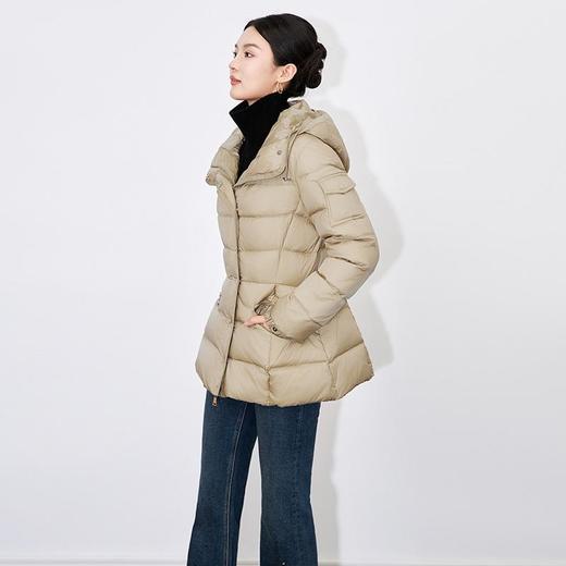 【高货wl】全新升级【铂金会员441/天猫589/差价148】(05557) 洛诗琳轻奢减龄90白鸭绒修身显瘦长袖连帽收腰短款羽绒服 商品图0