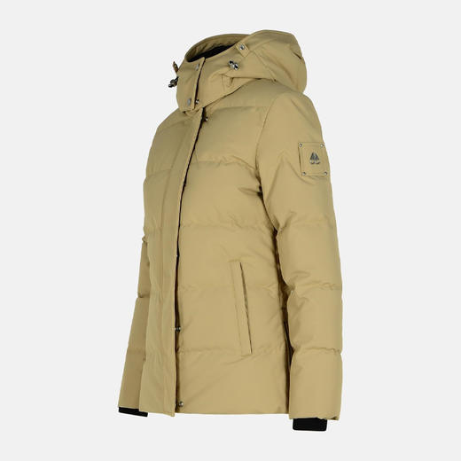 MOOSE KNUCKLES 女士金属驼鹿指节徽标绗缝连帽羽绒服 卡其色 M34LJ179S 1537 商品图1