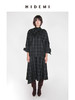 HIDEMI 进口色织格纹厚款羊毛可拆卸围巾设计感多穿式不对称剪裁外套衬衫半裙套装 商品缩略图0