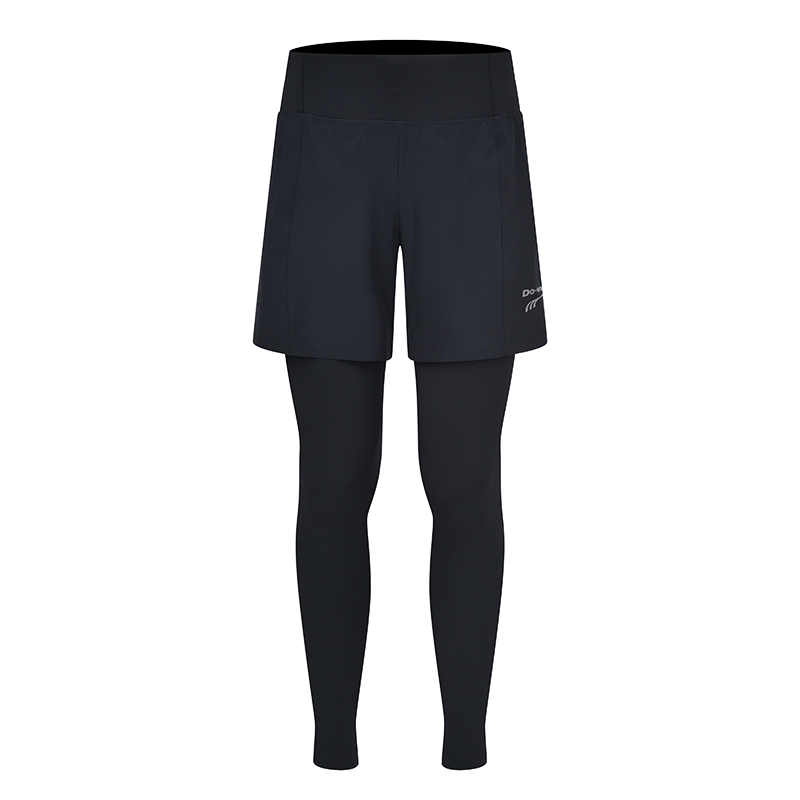 多威弹力压缩裤子男吸湿快干透气假两件九分裤3542458