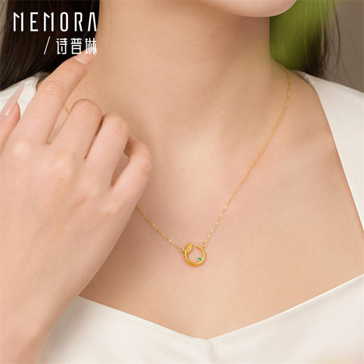 黄色18k金灵蛇项链 灵蛇献瑞系列生肖蛇时尚简约套链女士礼物MEMORA诗普琳【生日会员】KNE02901线上专供） 商品图2