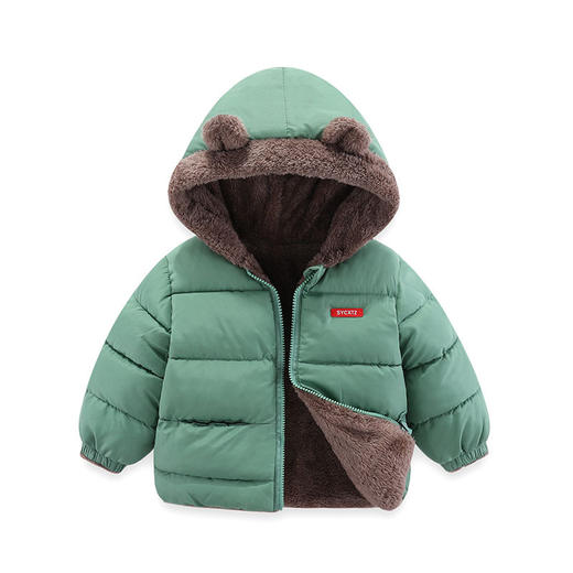 【男女童连帽羽绒服】加厚儿童棉衣 宝宝休闲连帽加绒外套 童装棉服 商品图0