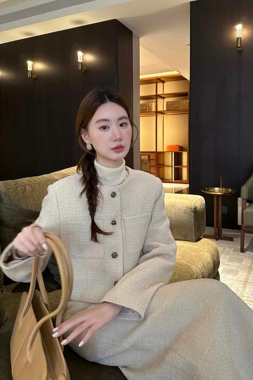 Le Malene 米白色知性优雅小香风外套半裙套装 19538 商品图4