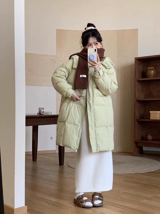 【YW】无忧购韩版宽松百搭连帽过膝长款大口袋羽绒服24023# 商品图12