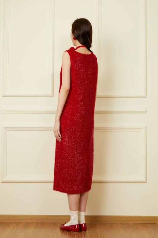 SIA SAYLOR 节日时髦款红色金丝连衣裙 19526【不含飘带】 商品图4