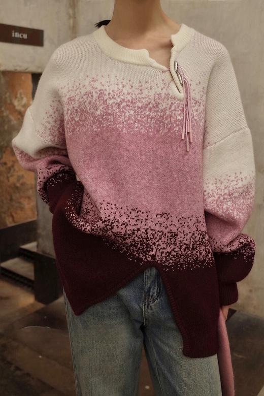 ANSUABEL 时尚个性渐变针织上衣 19510 商品图0