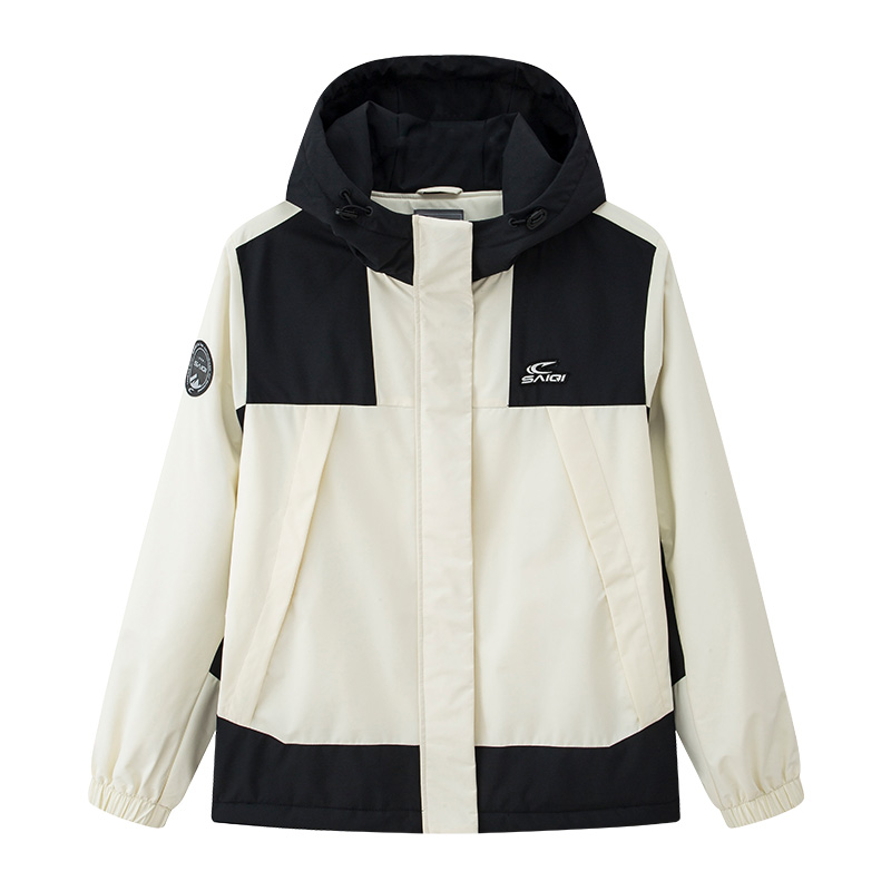 【拼接可脱节帽子】赛琪女士冬季拼接厚风衣224510