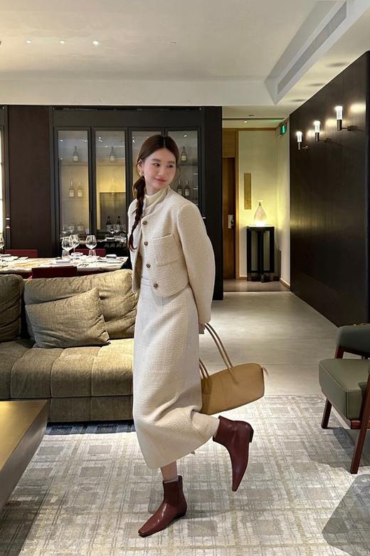 Le Malene 米白色知性优雅小香风外套半裙套装 19538 商品图3