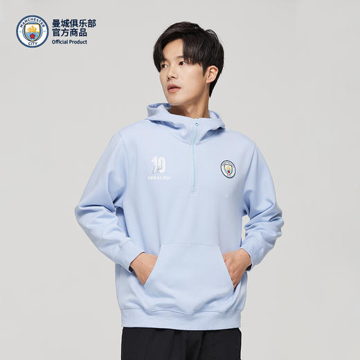 【官方正版】曼城俱乐部 | 球员印号连帽卫衣印签半拉链休闲穿搭 商品图3