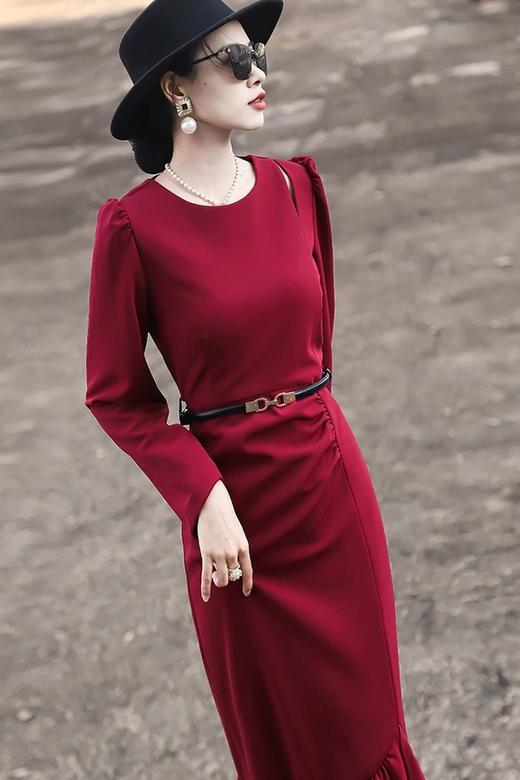 ELLA JADE 红色高端大气收腰连衣裙 19533 商品图3