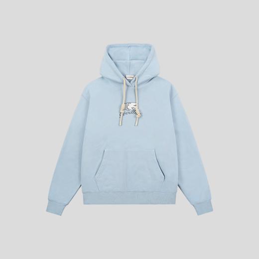 GOODBAI 双飞白鸽logo印花水洗做旧连帽加厚套头卫衣 商品图2