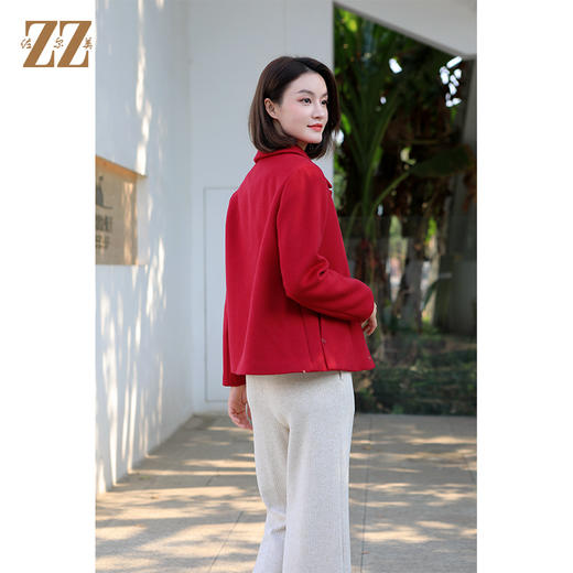 佐尔美冬季新款 经典简约短款羊毛呢大衣外套女E34ZD16 商品图4