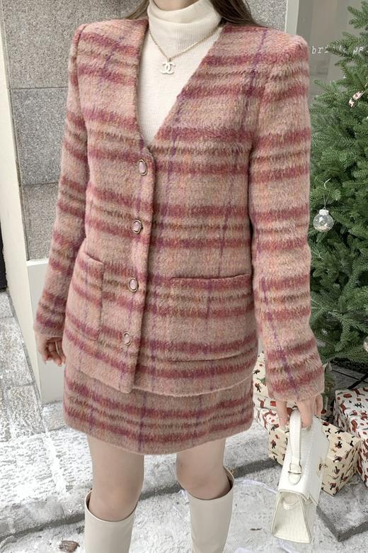 Le Malene 小香风格纹外套半裙套装 19496 商品图4
