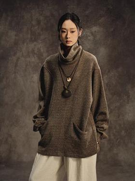 共和GongheRepub/GH24019/ 花点纱肌理感高领新中式长袖上衣