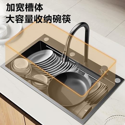 四季沐歌（MICOE）纳米手工水槽单槽加厚304不锈钢多功能水池洗菜盆水槽 万家 M-B1020(68)M（升级） 商品图8