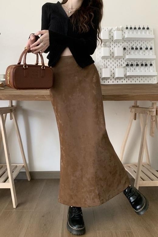 ANSUABEL 美拉德高级感加绒包臀皮半裙 19517 商品图4